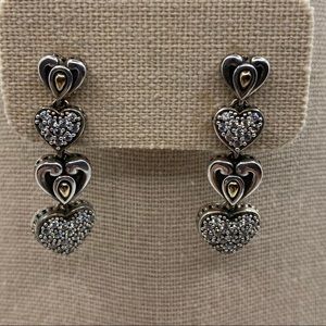 Angela by John Hardy 14K Gold & Sterling Silver Long Dangle Heart Earrings